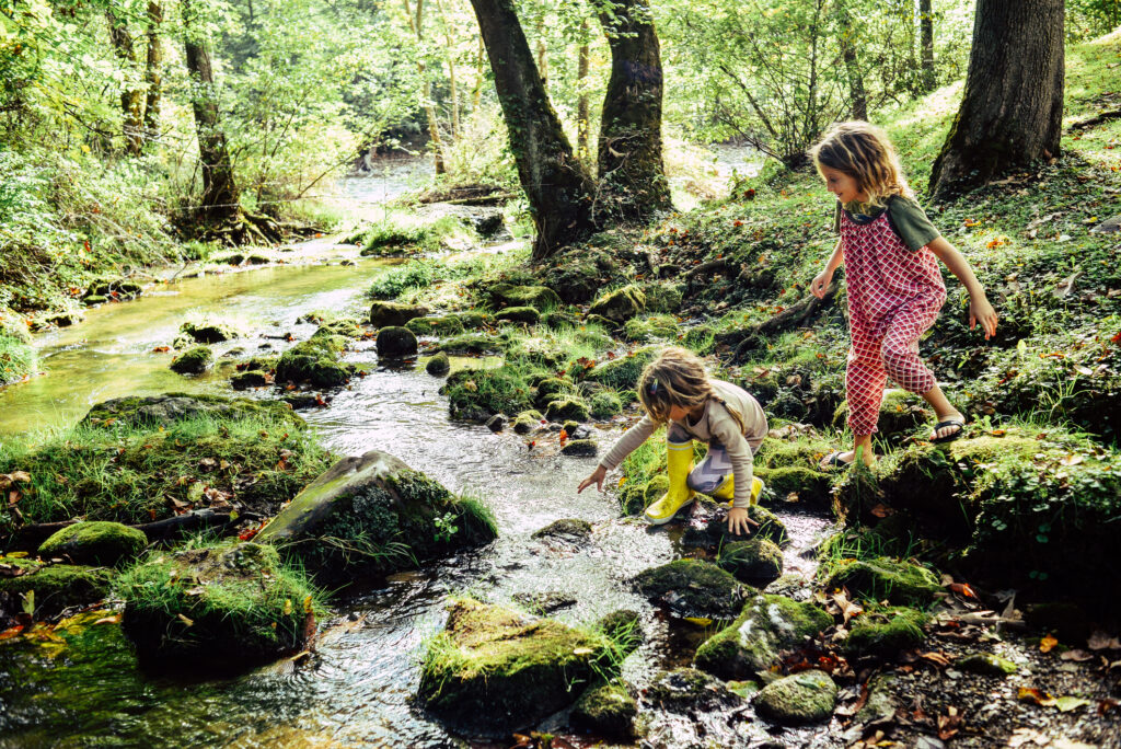 children in stream